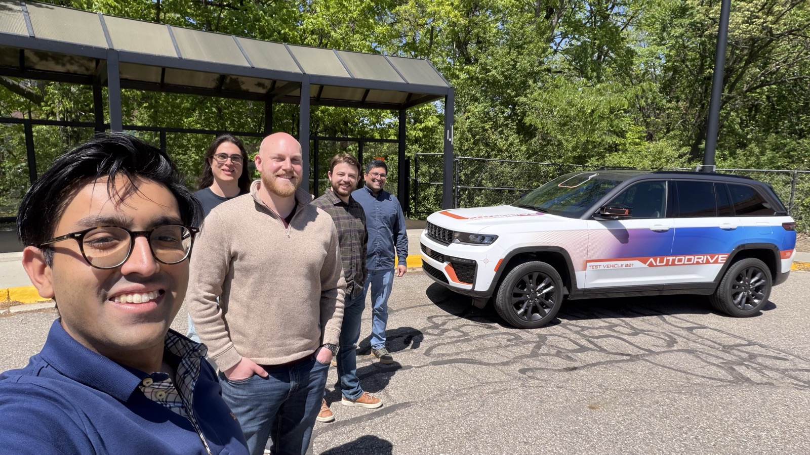 Wayve team celebrating the Stellantis production deal