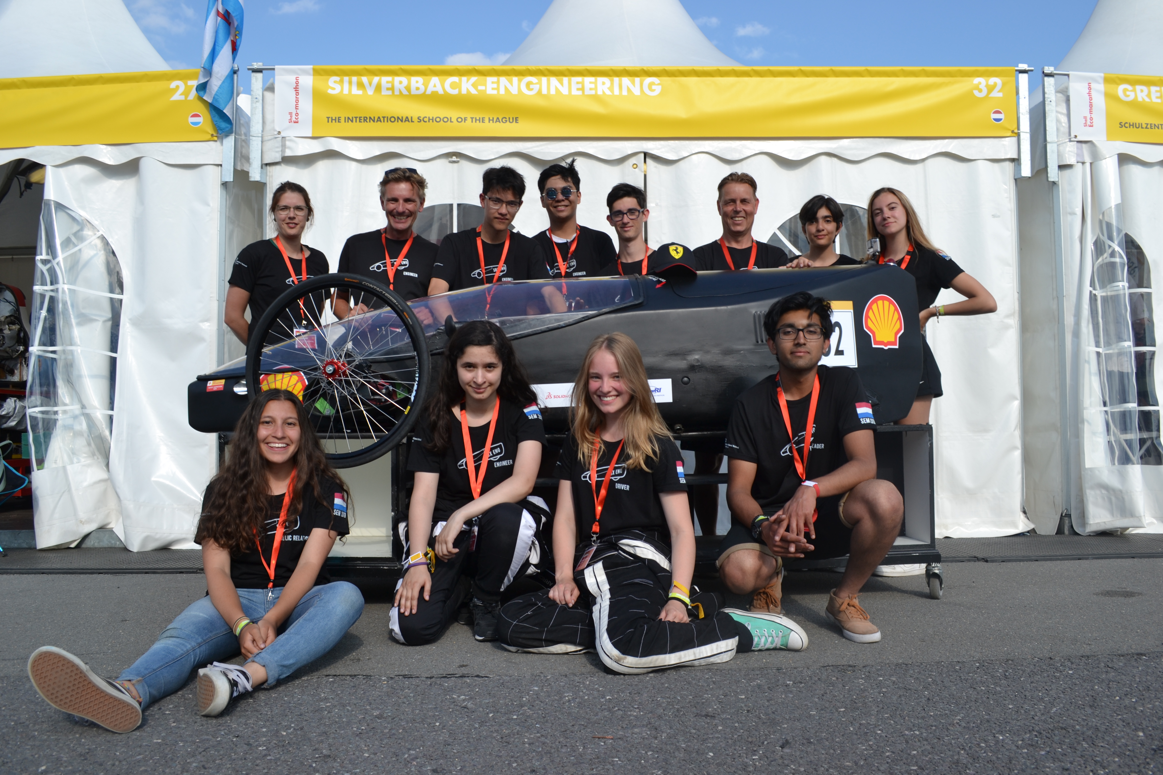 Silverbacks Engineering team with its vehicle at Shell Eco-marathon Europe