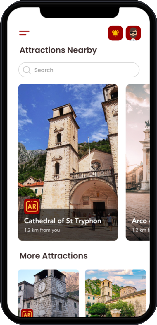 Visions attractions interface